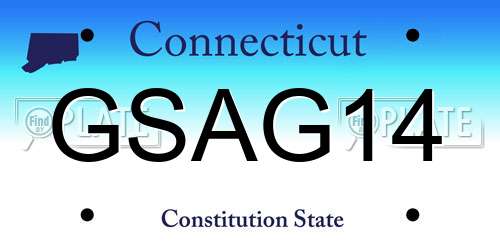 GSAG14 Connecticut License Plate