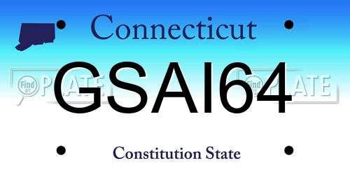 GSAI64 Connecticut License Plate
