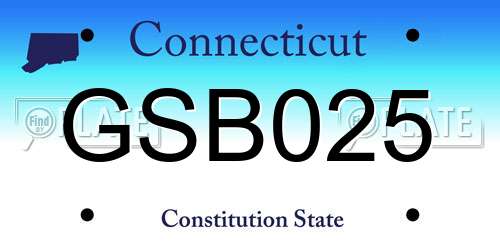 GSB025 Connecticut License Plate