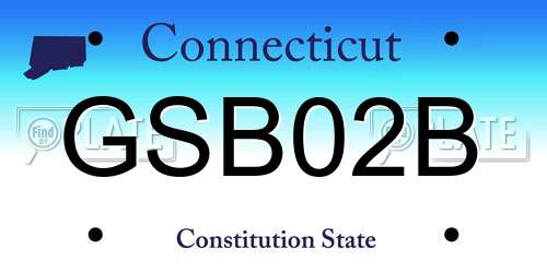 GSB02B Connecticut License Plate