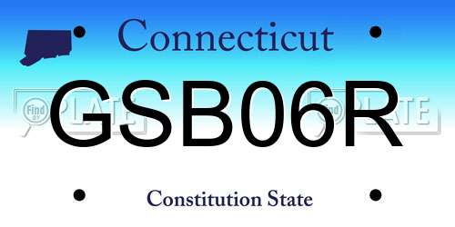 GSB06R Connecticut License Plate