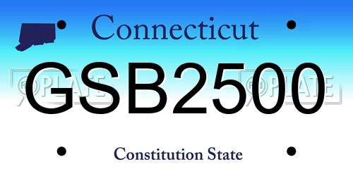 GSB2500 Connecticut License Plate