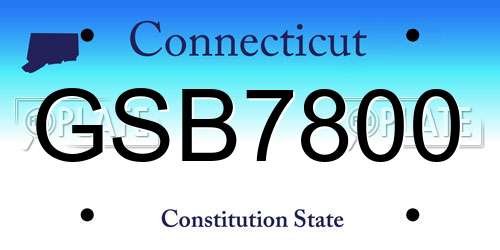 GSB7800 Connecticut License Plate