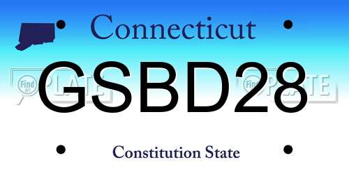 GSBD28 Connecticut License Plate