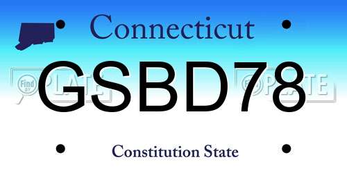 GSBD78 Connecticut License Plate