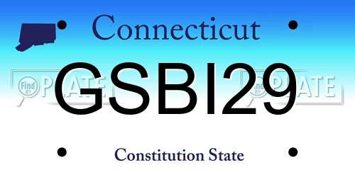 GSBI29 Connecticut License Plate