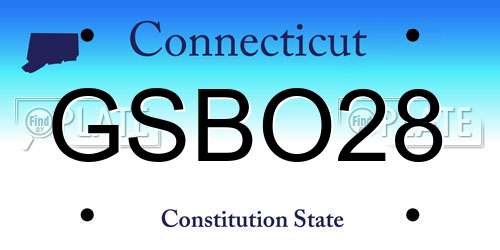 GSBO28 Connecticut License Plate