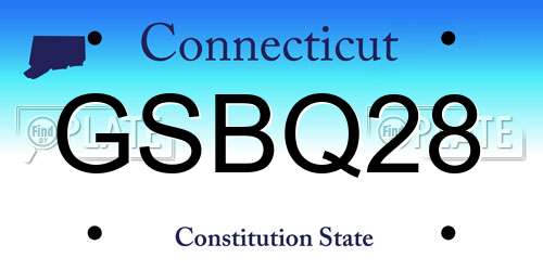 GSBQ28 Connecticut License Plate