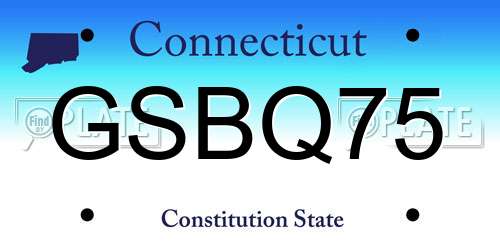 GSBQ75 Connecticut License Plate
