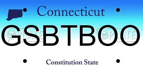 GSBTBOO Connecticut License Plate