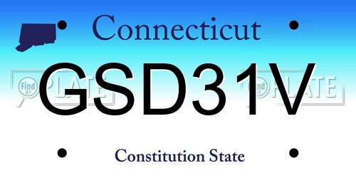 GSD31V Connecticut License Plate