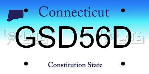 GSD56D Connecticut License Plate