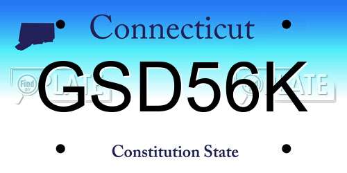 GSD56K Connecticut License Plate