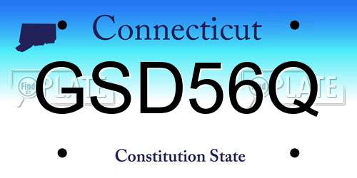 GSD56Q Connecticut License Plate