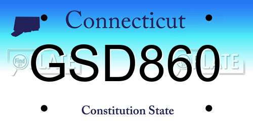 GSD860 Connecticut License Plate