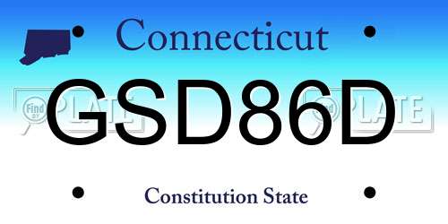 GSD86D Connecticut License Plate