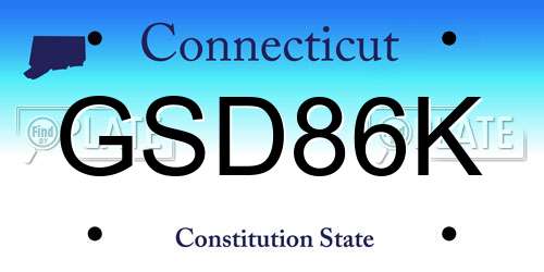 GSD86K Connecticut License Plate