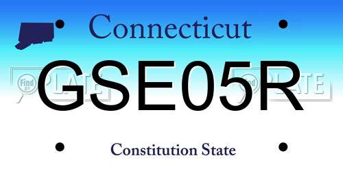 GSE05R Connecticut License Plate