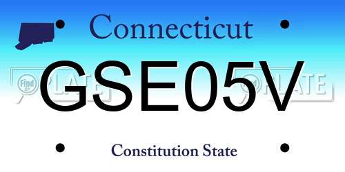 GSE05V Connecticut License Plate