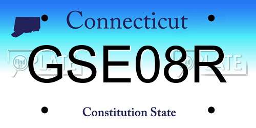 GSE08R Connecticut License Plate