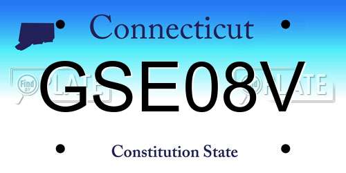 GSE08V Connecticut License Plate