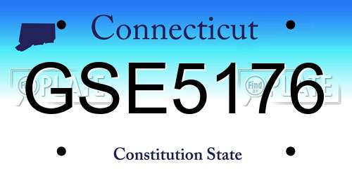 GSE5176 Connecticut License Plate