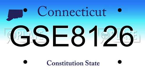 GSE8126 Connecticut License Plate