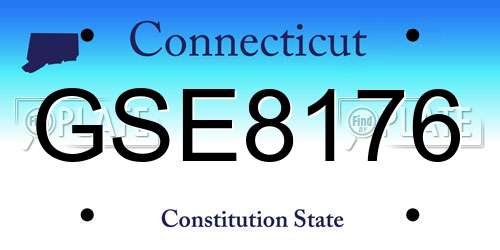 GSE8176 Connecticut License Plate