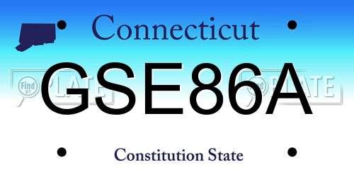 GSE86A Connecticut License Plate