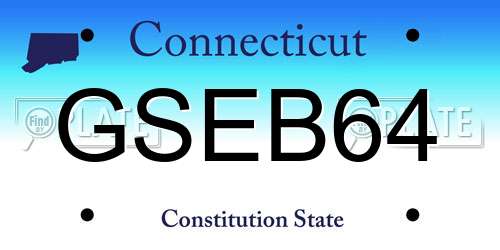 GSEB64 Connecticut License Plate