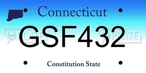GSF432 Connecticut License Plate