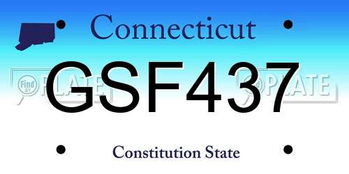 GSF437 Connecticut License Plate
