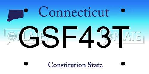 GSF43T Connecticut License Plate