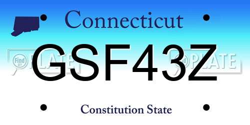 GSF43Z Connecticut License Plate