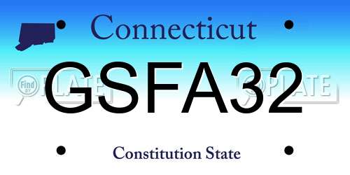 GSFA32 Connecticut License Plate