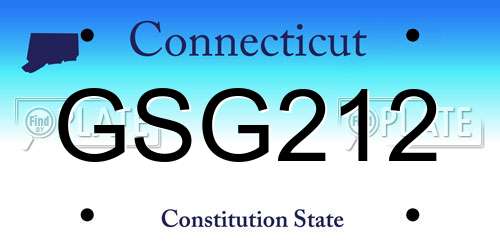 GSG212 Connecticut License Plate