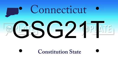 GSG21T Connecticut License Plate