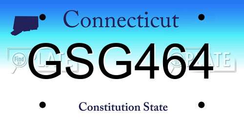 GSG464 Connecticut License Plate