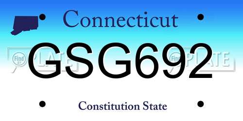 GSG692 Connecticut License Plate