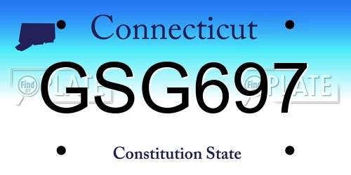 GSG697 Connecticut License Plate