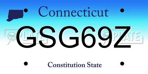 GSG69Z Connecticut License Plate