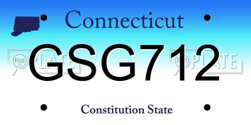GSG712 Connecticut License Plate