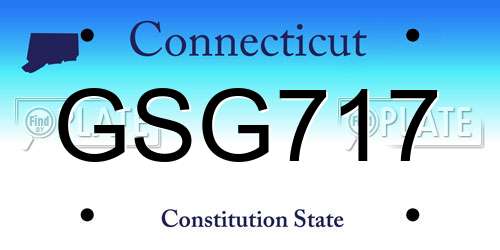 GSG717 Connecticut License Plate