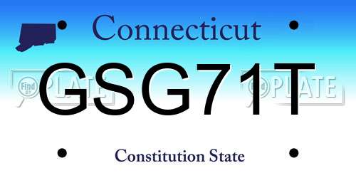 GSG71T Connecticut License Plate