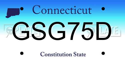 GSG75D Connecticut License Plate