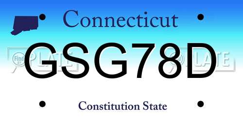 GSG78D Connecticut License Plate