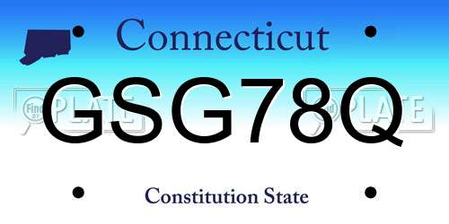 GSG78Q Connecticut License Plate