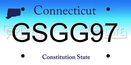 GSGG97 Connecticut License Plate