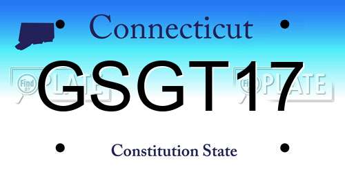 GSGT17 Connecticut License Plate