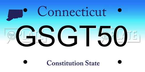 GSGT50 Connecticut License Plate